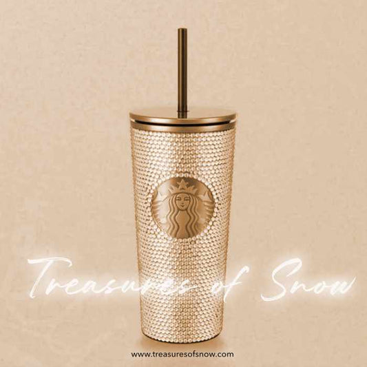 Preorder APAC Champagne Gold Rhinestone Holiday Cold Cup