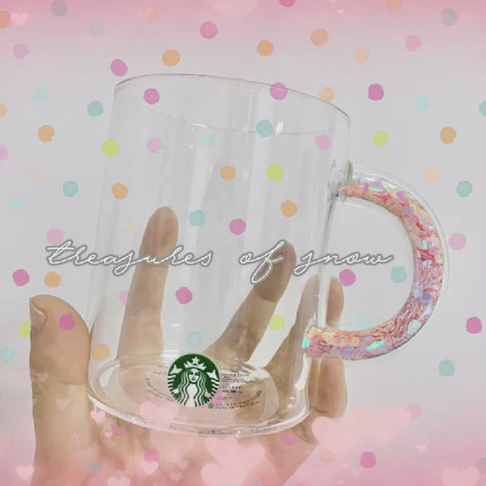 2022 Pink Confetti Glass Mug