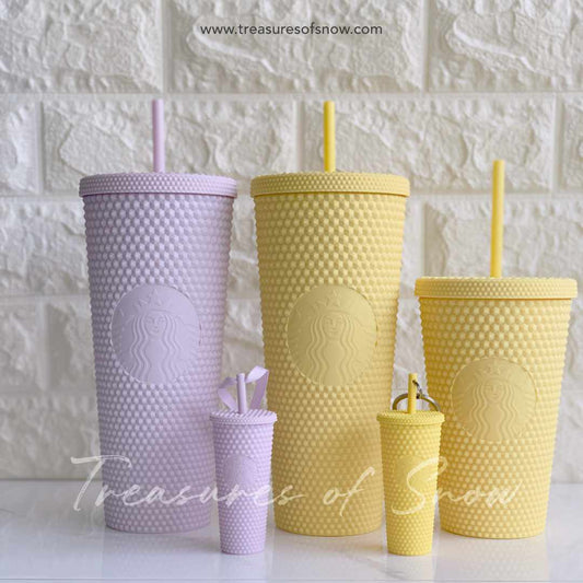 Lilac / Yellow Bling Cold Cups & Keychain Set