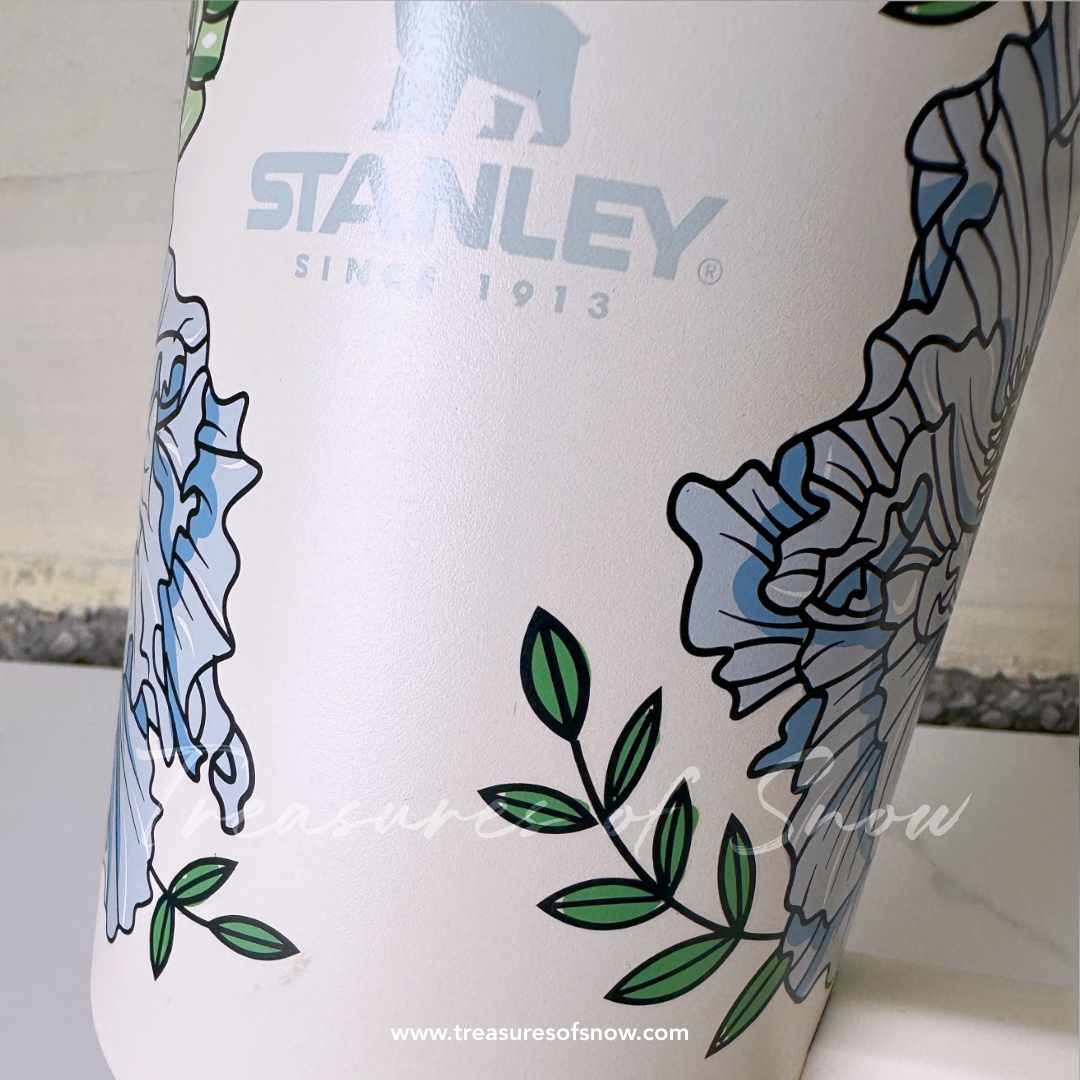 Stanley Other | Stanley Cream Floral 20oz Quencher Stainless Steel Tumbler | Color: Cream/Tan | Size: 23oz | Toetho's Closet