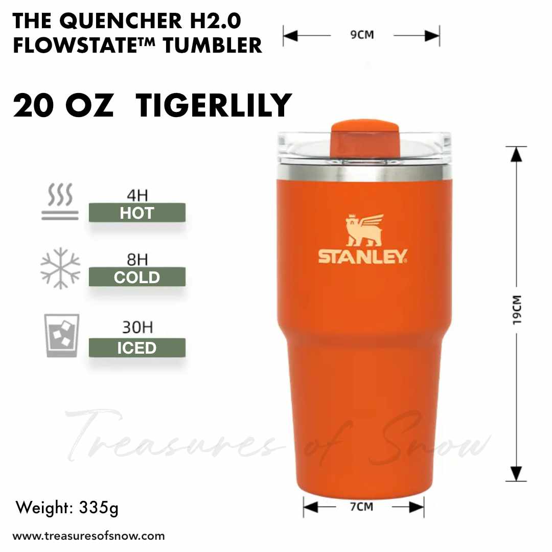 Stanley 40 oz. Quencher H2.0 FlowState Tumbler Tiger Lily Orange CUP W  STRAW NEW
