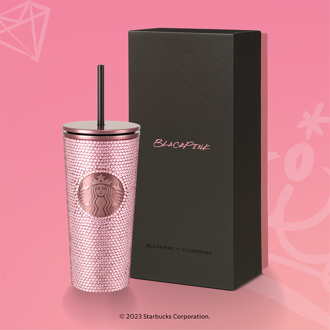 Starbucks Korea 2021 Cherry Blossom Pale Rose Gold Studded Cold Cup 24oz