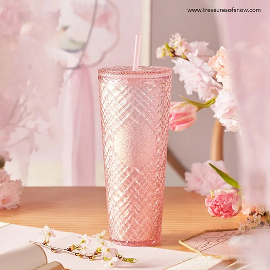 Starbucks Korea Limited Pale Rose gold cherry blossom studded